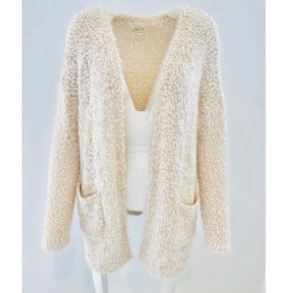 fuzzy popcorn cardigan